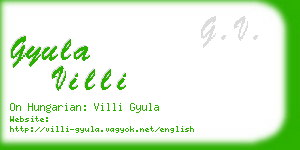 gyula villi business card
